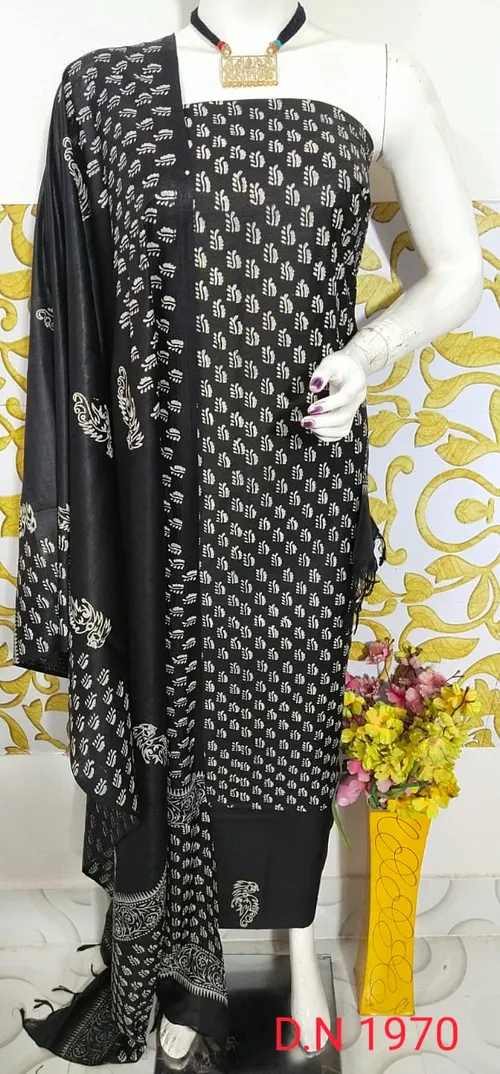 Handcrafted Hand Block Print Cotton Suit Set with Traditional Motifs